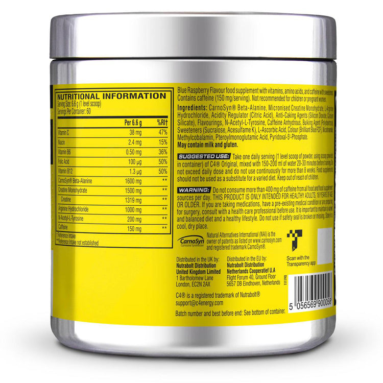 CELLUCOR C4 Ice Blue Razz 30-Servings (Expires end of December 2024)