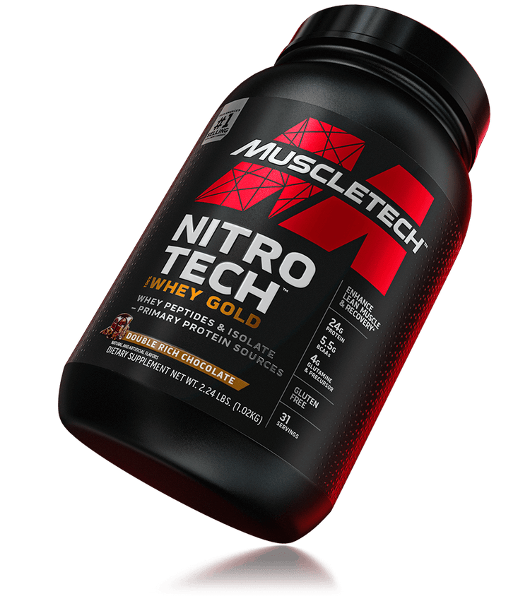 MuscleTech NitroTech 100% Whey Gold Protein Powder.